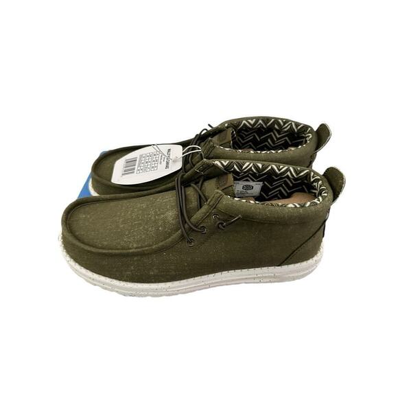 Hey Dude Men\'s Wally Mid Canvas Olive Men Shoes size 9 main image 5